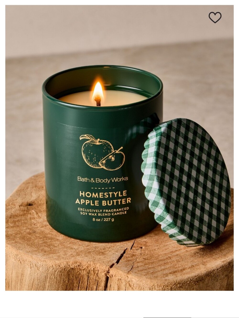Bath & Body Works Green Homestyle Apple Butter Candle